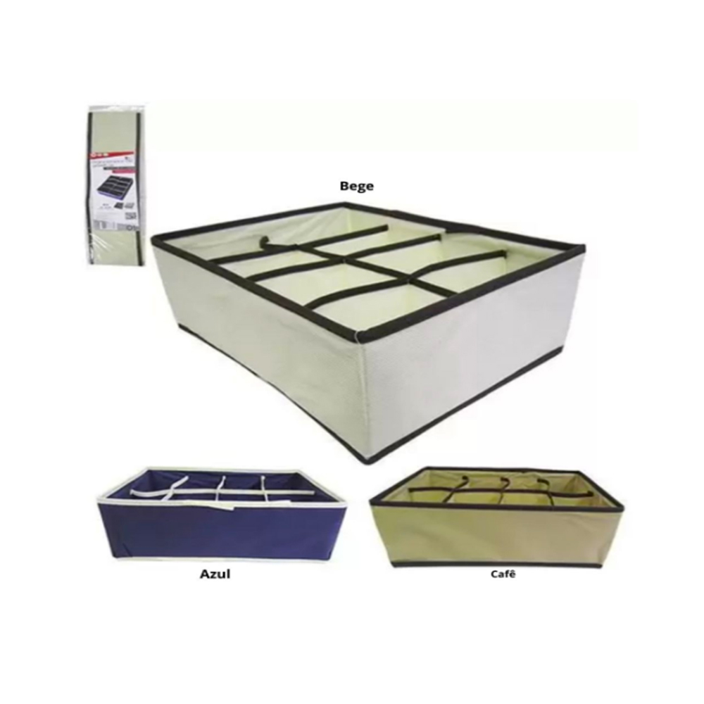 pidr-178069442 caixa organizadora 32x24x12 cm trc7878 bege