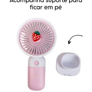 Mini Ventilador Portátil Recarregável USB com Suporte para Celular