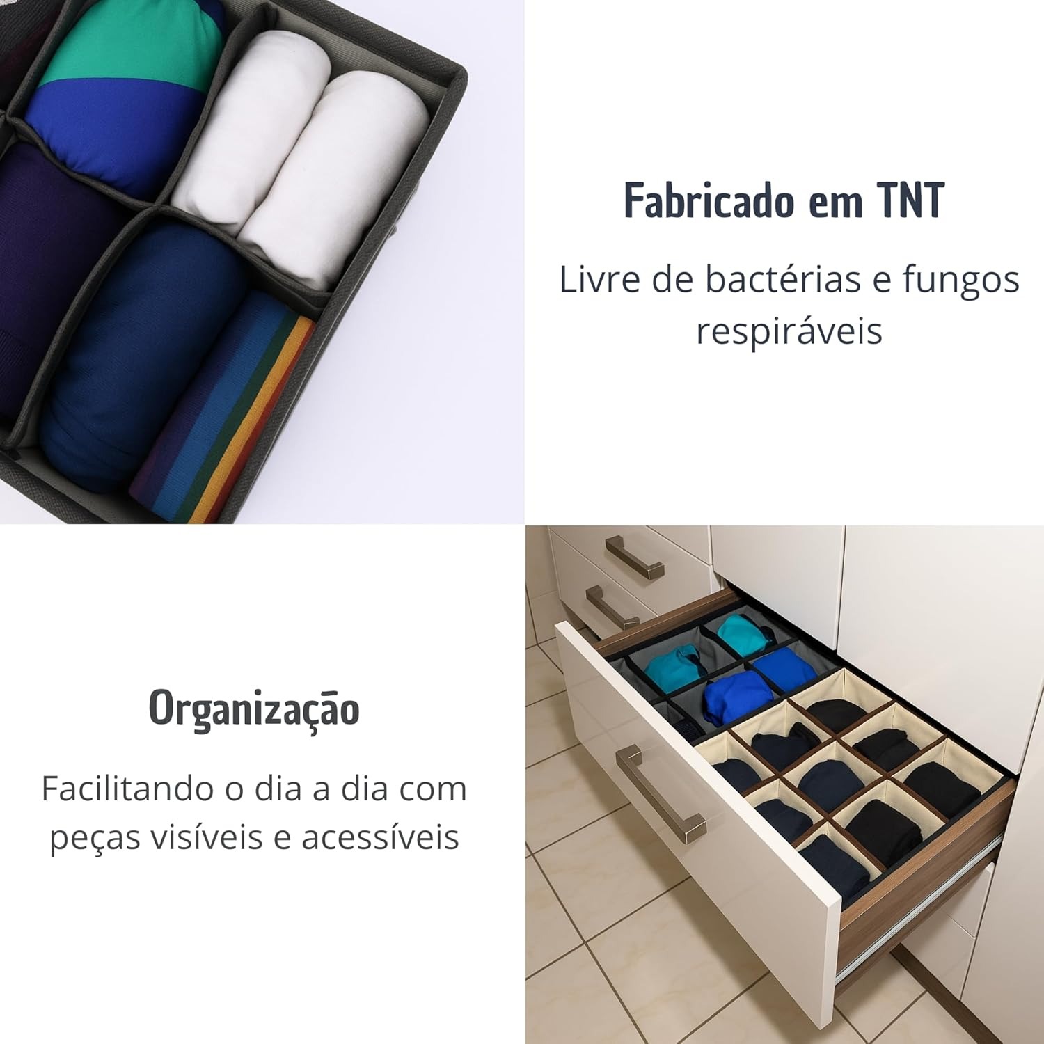pidr-178069441 Caixa Organizadora com Tampa Bege Minimalista 32x24x12 cm