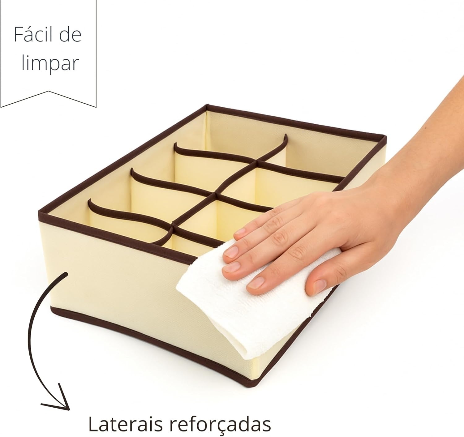 pidr-178069443 caixa organizadora 32x24x12 cm trc7878 bege